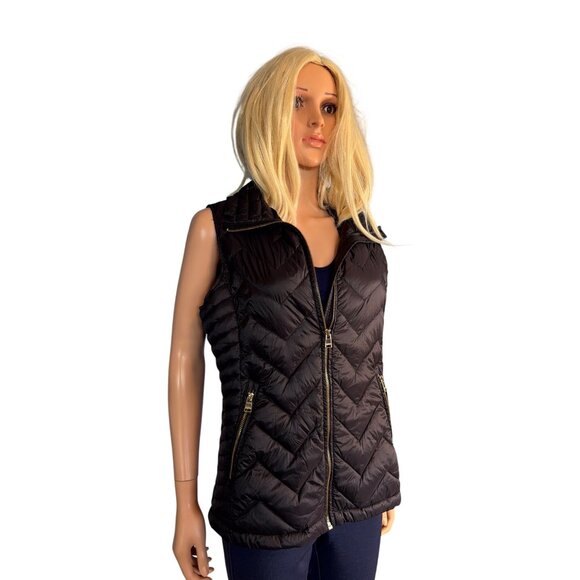 Calvin Klein Performance Premium Down Puffer Vest W's M Black Full Zip Packable - Picture 2 of 14